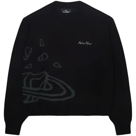 Broken Planet Knit Sweater - Midnight Black