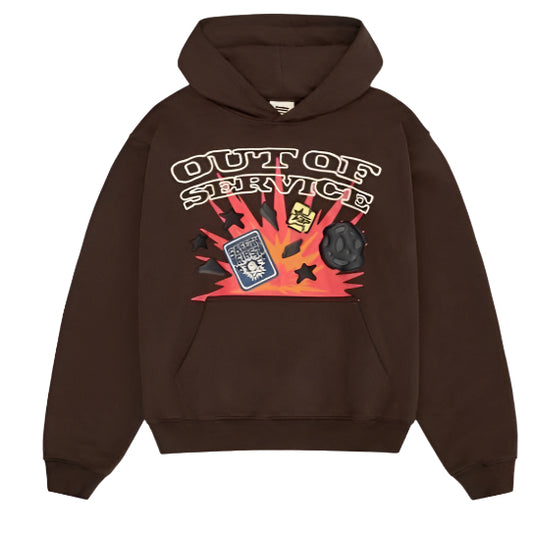 Broken Planet Out Of Service Hoodie Brown