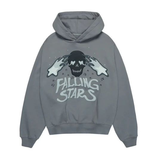 Broken Planet Falling Stars Hoodie - Dark Gray