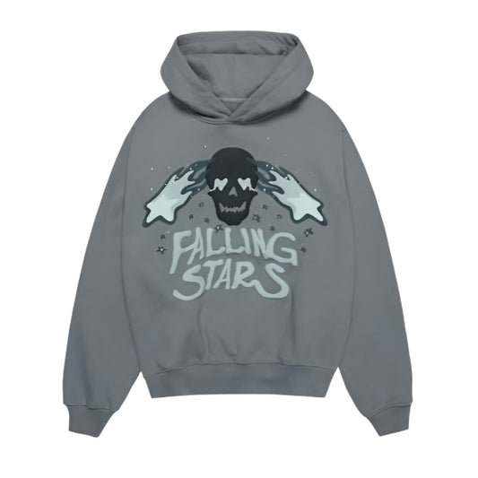 Broken Planet Falling Stars Hoodie - Cool Grey
