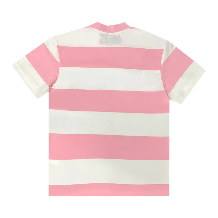 Corteiz Allstarz Striped Tee 'White/Pink'